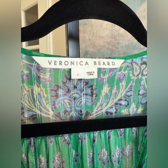 NEW Veronica Beard Brindelle Dress Kelly Green Paisley Mini Dress Women’s Size 4 - Picture 8 of 10